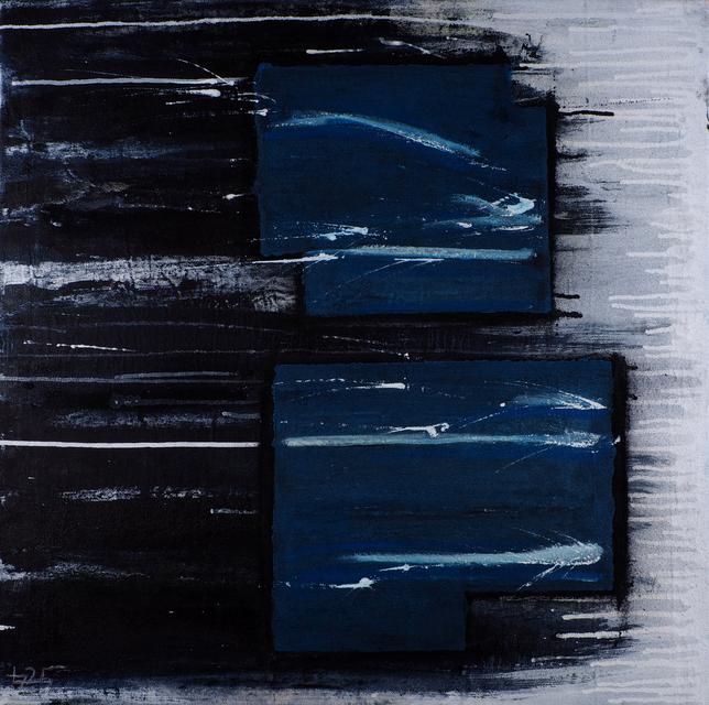 Zwei Ehemalige Rechtecke Fetzen durch die Zeit / Two Former Rectangles Tearing through Time - 2025 | 69x69cm | acrylic, oil, pastel on canvas